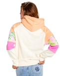 Colour Block Zip Hoodie in Off White