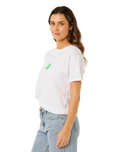 The Rip Curl Womens Icons Of Surf T-Shirt in Optical White