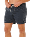 Offset Washed Volley Shorts in Black