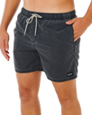 Offset Washed Volley Shorts in Black
