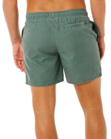 Offset Washed Volley Shorts in Moss