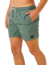 Offset Washed Volley Shorts in Moss