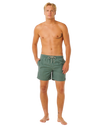 Offset Washed Volley Shorts in Moss