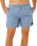 Offset Washed Volley Shorts in Faded Denim