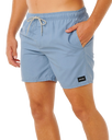 Offset Washed Volley Shorts in Faded Denim