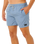 Offset Washed Volley Shorts in Faded Denim