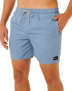 Offset Washed Volley Shorts in Faded Denim
