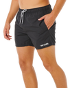 Streamline Offset Volley Shorts in Black