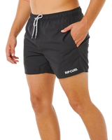 Streamline Offset Volley Shorts in Black