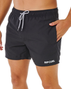 Streamline Offset Volley Shorts in Black