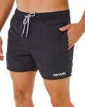 Streamline Offset Volley Shorts in Black