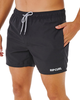 Streamline Offset Volley Shorts in Black