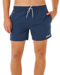 Streamline Offset Volley Shorts in Dark Navy
