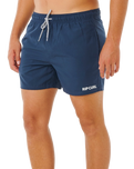 Streamline Offset Volley Shorts in Dark Navy