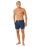 Streamline Offset Volley Shorts in Dark Navy