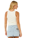 The Rip Curl Womens Luna Ribbed Vest in Bone