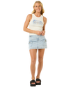 The Rip Curl Womens Luna Ribbed Vest in Bone