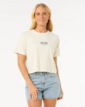 The Rip Curl Womens Sun & Sea Crop T-Shirt in Bone