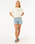 The Rip Curl Womens Sun & Sea Crop T-Shirt in Bone
