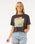 The Rip Curl Womens La Paloma Crop T-Shirt in Washed Black