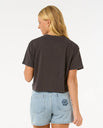 The Rip Curl Womens La Paloma Crop T-Shirt in Washed Black