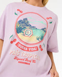The Rip Curl Womens Cove Heritage T-Shirt in Lilac