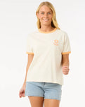 The Rip Curl Womens San Carlos Ringer T-Shirt in Bone