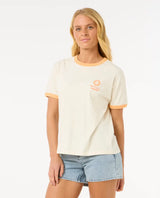 The Rip Curl Womens San Carlos Ringer T-Shirt in Bone