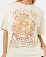 The Rip Curl Womens Luna Heritage T-Shirt in Bone