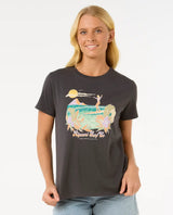 The Rip Curl Womens Gliding Standard T-Shirt in Washed Black