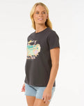The Rip Curl Womens Gliding Standard T-Shirt in Washed Black