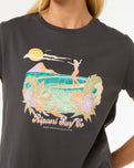 The Rip Curl Womens Gliding Standard T-Shirt in Washed Black