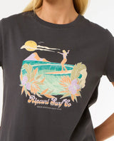 The Rip Curl Womens Gliding Standard T-Shirt in Washed Black