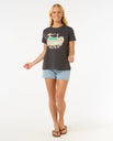 The Rip Curl Womens Gliding Standard T-Shirt in Washed Black