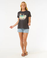 The Rip Curl Womens Gliding Standard T-Shirt in Washed Black
