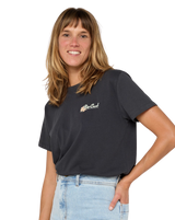 The Rip Curl Womens Waikiki T-Shirt in Washed Black