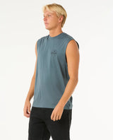 The Rip Curl Mens Stapler Muscle Vest in Pine Night