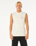 The Rip Curl Mens Stapler Muscle Vest in Bone