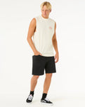 The Rip Curl Mens Stapler Muscle Vest in Bone