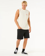 The Rip Curl Mens Stapler Muscle Vest in Bone