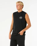 The Rip Curl Mens Stapler Muscle Vest in Black