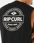 The Rip Curl Mens Stapler Muscle Vest in Black