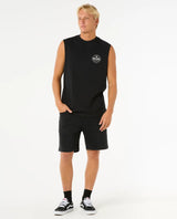 The Rip Curl Mens Stapler Muscle Vest in Black