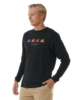 The Rip Curl Mens Surf Revival Hoffman Long Sleeve T-Shirt in Black