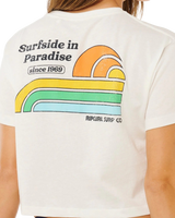 The Rip Curl Womens Surf Side Cropped T-Shirt in Bone