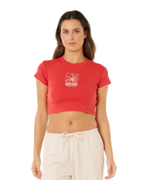 The Rip Curl Womens Pacific Coast Baby T-Shirt in Deep Red