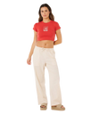 The Rip Curl Womens Pacific Coast Baby T-Shirt in Deep Red