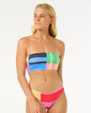 The Rip Curl Womens Las Dalias D-DD Bandeau Bikini Top in Multicolour