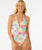 The Rip Curl Womens Cala Vadella Cheeky One Piece Swimsuit in Multicolour