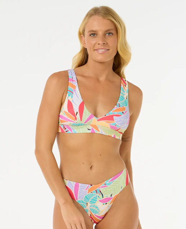 The Rip Curl Womens Cala Vadella Halter Bikini Top in Multicolour
